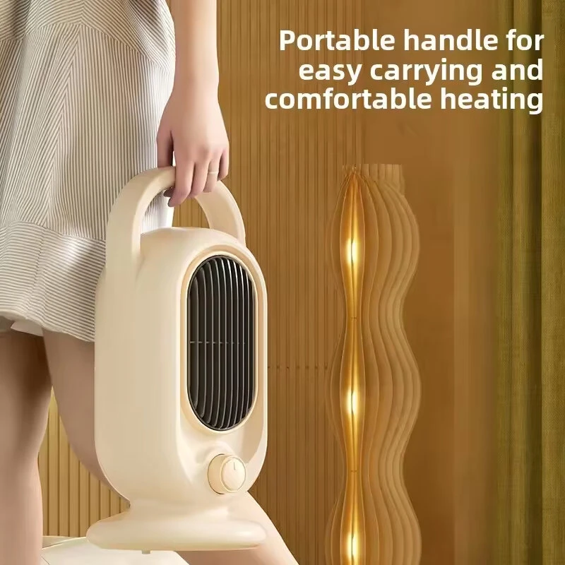 (image for) 1200W Portable Desktop Electric Heater Small PTC Ceramic Heating Vertical High Power Bedroom Household Winter Heater 2 Speed Heating